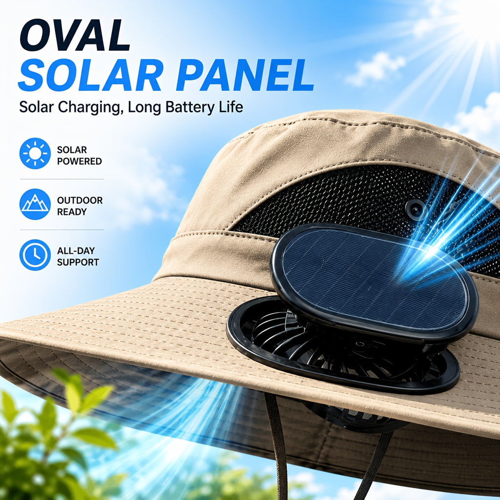 Fan Hat for Men And Women, Solar Wide Brim Sun Hat with Dual Cooling Fans, Adjustable Airflow Outdoor Hat for Summer Travel, Gardening, Hiking, Camping And Yard Work (Single Hat Without Fan/ 2 Fan)