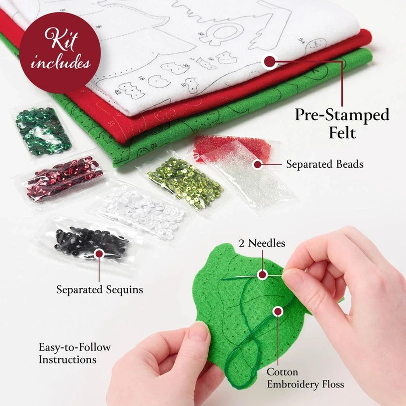 Christmas Gnomes Felt Ornaments Set of 6